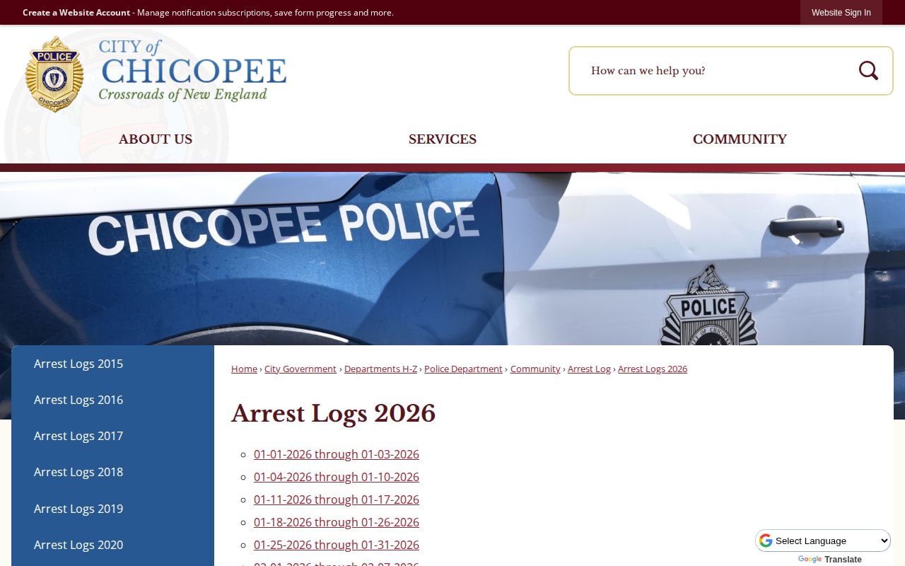 Hampden County arrest news from the Chicopee Police arrest archive